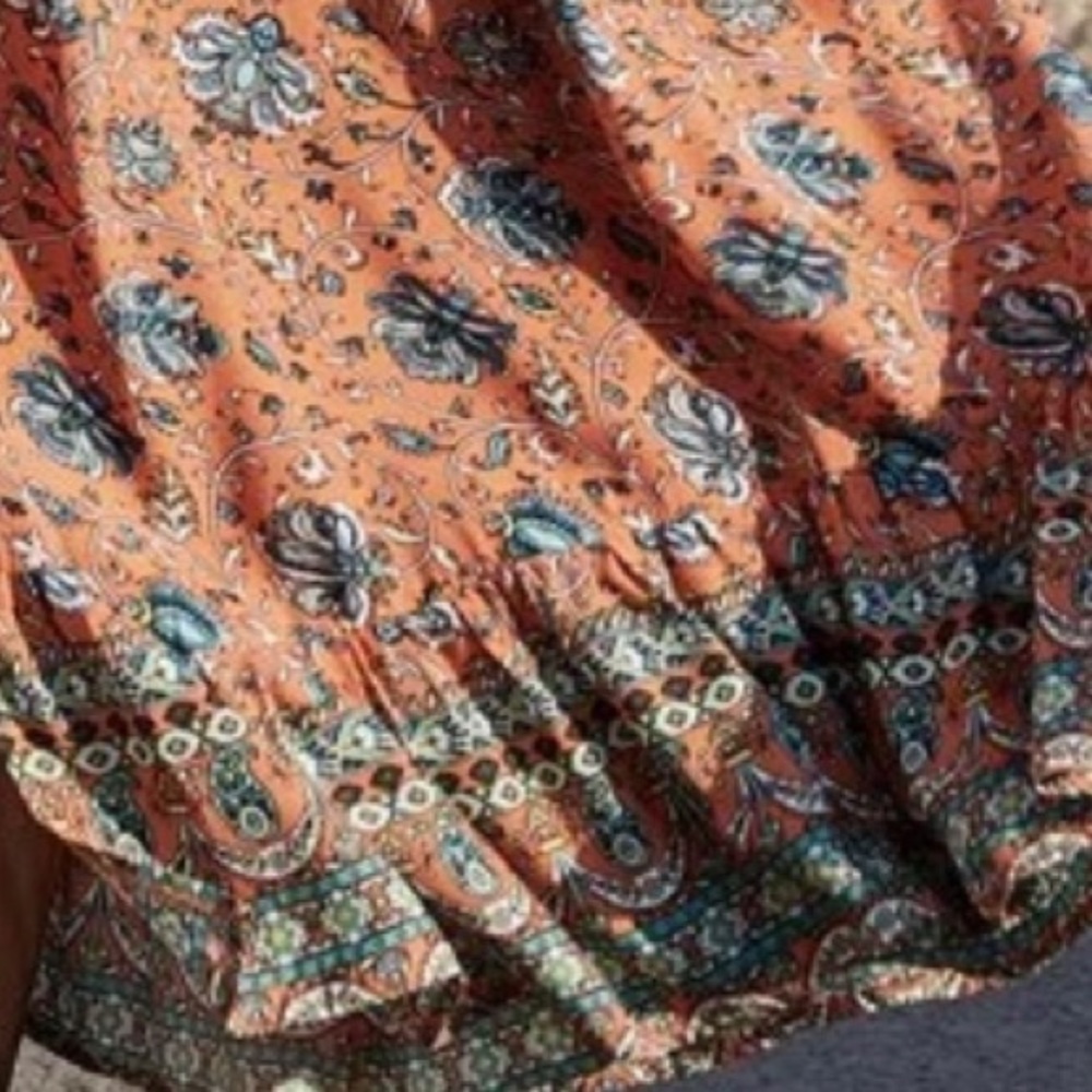 Woman’s Multi Color Boho Midi Dress - Picture 7 of 8